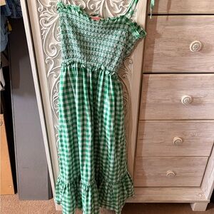 kate spade Green Gingham Smocked Sundress